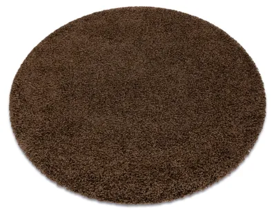 Image de Tapis SOFFI Cercle shaggy 5cm marron marron cercle 120 cm