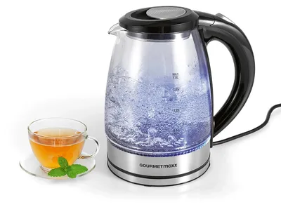Produktbild von GOURMETmaxx Glas-Wasserkocher 1,8l 1800W schwarz/silber