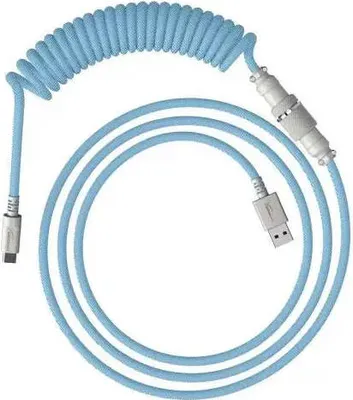 Produktbild von HyperX USBC Coiled Cable light blue white