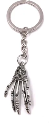 Produktbild von Onwomania Schlüsselanhänger Hand Skelett Knochen Metall Anhänger Charm
