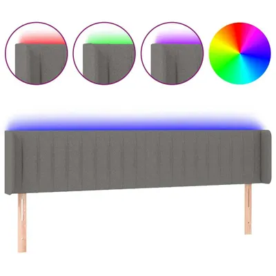 Produktbild von vidaXL LED Kopfteil Dunkelgrau 203x16x78/88 cm Stoff