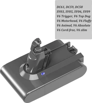 Produktbild von Ersatzbatterie, 6000mAh Kapazität, kompatibel mit mehreren Staubsaugermodellen, 1Stück 6.0 v6