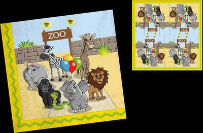 Produktbild von 20 Party im Zoo Servietten 33cm