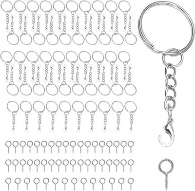 Produktbild von 50 mm Metallische Hakenringe-Sets für DIY und Schmuckherstellung
