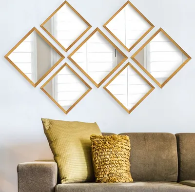 Produktbild von Wallity, SETAYNA_044- LAR1120, Gold, Wandspiegel, 24 x 24 cm, 100% Glas
