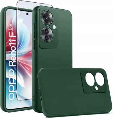 Zdjęcie produktu dla Etui do Reno11 F 5G silikonowe MATOWE CZARNE + Szkło ochronne na ekran 9H