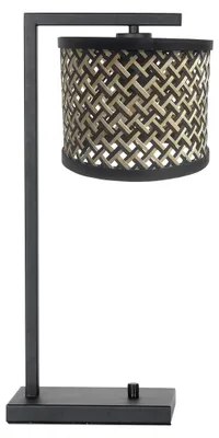 Zdjęcie produktu dla Lampa stołowa - czarny - Stang - bambus metal - lampa stojąca - E27 - 3715ZW - Steinhauer