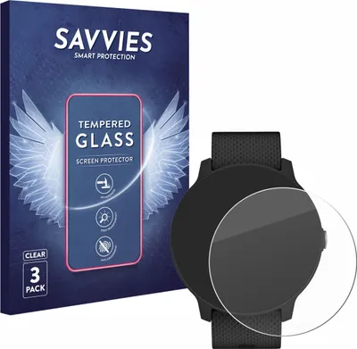 Produktbild von 3x Savvies Schutzglas für Garmin vivoactive 3 Music Displayschutz 9H Glas klar transparent