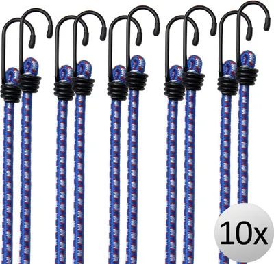 Image de 10x Tendeurs élastiques en caoutchouc, tendeurs bagage extension 30,5cm x 8mm Ø