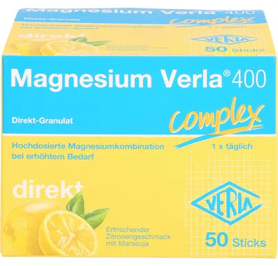 Zdjęcie produktu dla Magnesium Verla 400 complex direct granulat pałeczki, 50 szt. Saszetka