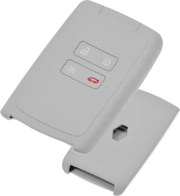 Produktbild von Auto Schlüssel Hülle Silikon Schutz Cover Grau kompatibel mit Renault Megane Kadjar Clio Captur 4 Tasten KEYLESS SMARTKEY