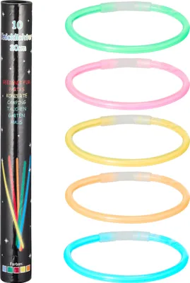 Obrázok produktu pre 1x svietiaca tyčinka sada 10 ks, 20 cm, v Röhe, párty, neón, dekorácia, svietiaca tyčinka, prívesok, diskotéka
