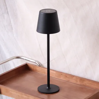 LED-Tischlampe kabellos, Touch-Dimmer, 3 Farbtemperaturen, schwarz
