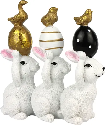 Produktbild von Deko Figur Osterhasen Hasen in Set Hasenparade "CHESS" Frühjahrs Deko