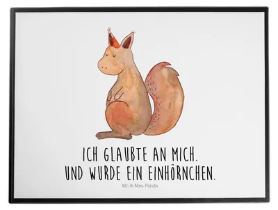 Produktbild von Mr. & Mrs. Panda Schreibunterlage Einhorn Glauben - Weiß - Geschenk, malunterlagen, Eichhörnchen, Einhörner, Eichhorn, Unterlage Schreibtisch, Unicorn, Tischschoner