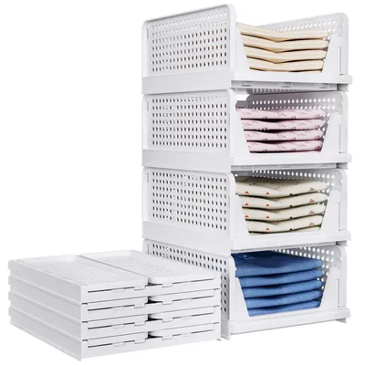 Produktbild von Set aus 8 stapelbaren Kunststoff-Aufbewahrungsboxen