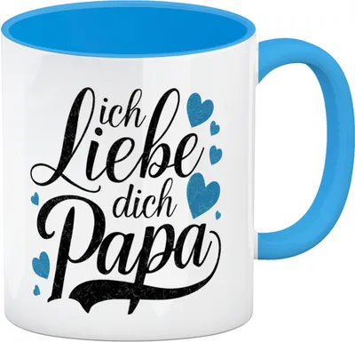 Produktbild von Ich Liebe Dich Papa Kaffeebecher in hellblau
