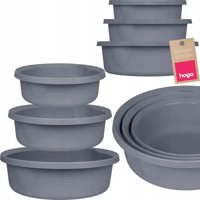 Produktbild von Hoga Universalschalen Set 3er Grau runde Waschschüsseln