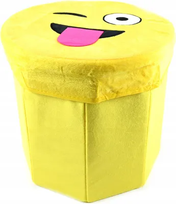 Produktbild von Emoji Sitzhocker mit Stauraum 30x30x30cm - Faltbare Spielzeugkiste für Kinderzimmer