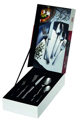 30-tlg. Besteckset Edelstahl, silber, 6 Gabeln, Messer, Löffel
