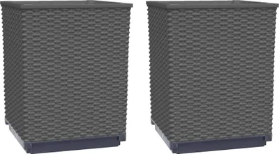 Produktbild von "WINTER SALE"Pflanzkübel - Blumenkasten - 2er-set - multifunktional& Moderne - Schwarz 30x30x37 cm Polypropylen - Beete Einfacher Aufbau NEU9165344