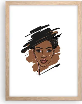 Produktbild von Gerahmtes Poster - Rahmen in heller Eiche - Afrikanisch Modern Porträt - 30x40 cm - Wand Bild - Wanddeko - Wandbilder - Kunstposter - Wandposter - Bilderrahmen - Bilder - Kunstdruck - P2NPA30x40-4646