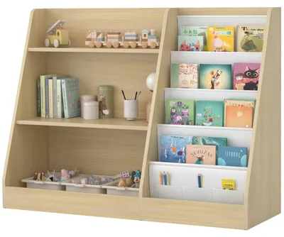 Kinderregal mit 4 Böden, 80x30x67,5 cm, Eiche