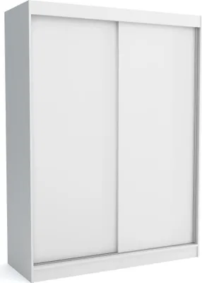 Produktbild von Brent - Kleiderschrank Schiebetüren Emily, Schlafzimmerschrank mit 1 Kleiderstange und Einlegeböden für Kleidung, 160x215x60 cm, Weiß