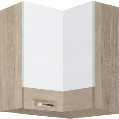 Productafbeelding van Keukenwandkast - PREMIO 54G - Eckhängeschrank 60 × 60 cm, beige hoogglans