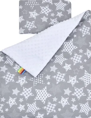 Produktbild von Baby-Delux Babydecke Kinderwagen Kissen Set Nicky Plüsch Baumwolle doppelseitig Galaxy