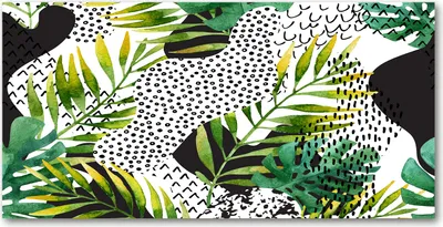 Produktbild von Tulup Glas-Bild -140x70- Wandkunst Dekorative Wand für Küche & Wohnzimmer - Blumen & Pflanzen - Palmenblätter - Grün