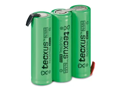 Immagine prodotto di Tecxus 23796 Batteria industriale ricaricabile 3x AA (Mignon) - 2100 mAh, verde - Etichetta a saldare (Z), LSD-NiMH (pronta all'uso), 3,6 V
