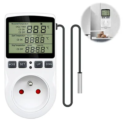 Digitaler Temperaturregler Steckdose Heizen/Kühlen für Gewächshaus
