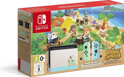 Produktbild von Nintendo Switch Konsole im Animal Crossing New Horizons Design inklusive Animal Crossing New Horizons