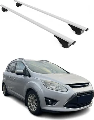 Obrázok produktu pre Strešný nosič Základný nosič pre Ford Grand C-Max 2010-2019 75 kg Kov Strieborný 2 diely