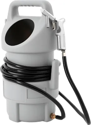 Image de Kit de sablage portable - Pistolet de sablage manuel - Récipient de 22,7 kg - Tuyau de 4,5 mètres - Pour la réparation automobile et le nettoyage des métaux - Gris