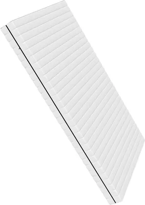 A white mattress is shown from a diagonal angle.