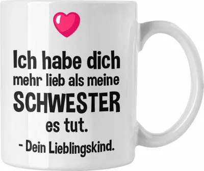 Produktbild von Trendation - Lieblingskind Muttertag Vatertag Tasse Geschenk Kinder Sohn Tochter Mama Tasse mit Spruch (Weiß)
