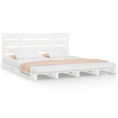 Produktbild von Massivholzbett ohne Matratze Weiß 160x200 Kiefernholz