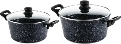 Produktbild von Westinghouse Kochtopfset Black Marble ø 24 und 28 cm - Induktion und alle anderen Wärmequellen