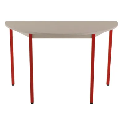 Produktbild von SODEMATUB Mehrzwecktisch lichtgrau, rot halbrund, Vierkantrohr rot, 120,0 x 60,0 x 74,0 cm