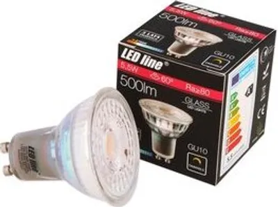 Produktbild von LED Line 1x GU10 5,5W LED Leuchtmittel 500 Lumen Spot Strahler Einbauleuchte Energiesparlampe Glühlampe 2700K Warmweiß