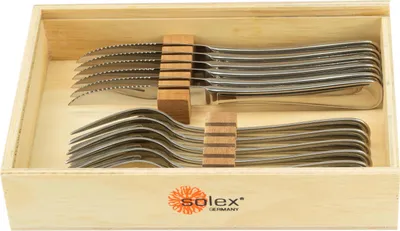 Produktbild von Solex Selina Steakbesteckset 12 teilig für 6 Personen in Holzbox