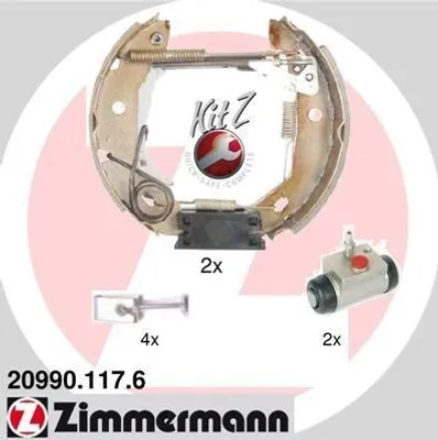 Produktbild von ZIMMERMANN Bremsensatz Trommelbremse Hinten passend für MERCEDES-BENZ A-Klasse (W168) 20990.117.6