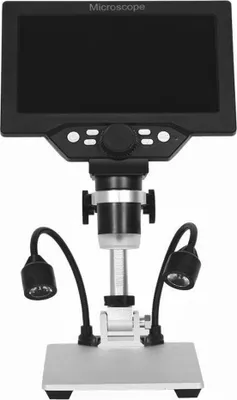 Obrázok produktu pre G1200 Digitálny mikroskop 7-palcová veľká farebná obrazovka Veľký základný LCD displej 12MP 1-1200X Nepretržité zosilnenie Lupa so stojanom z hliníkovej zliatiny s dvoma výplňovými svetlami