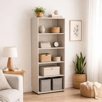 Immagine prodotto di Brugnera - Libreria, 79x34x188h cm Beige, 4 Ripiani