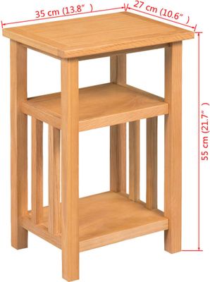 vidaXL Beistelltisch mit Zeitungsablage 27x35x55 cm Massivholz Eiche