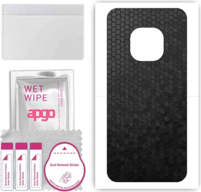 Produktbild von apgo Rückseite Schutzfolie, Skin, kompatibel mit Nokia XR20, Hinten Displayschutzfolie aus Vinylfolie, kratzfest, einfache Montage - Schwarze Honigwabe