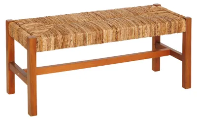 Produktbild von Geflochtene Bank aus Naturfaser mit Holzgestell