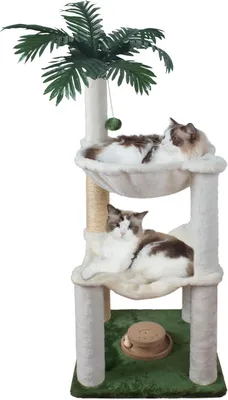 Produktbild von Kratzbaum 100 cm, für Kätzchen, zwei Hängematten, Holz, Katzenspielzeug